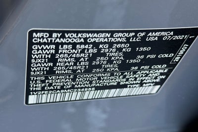 2021 Volkswagen Atlas Cross Sport 3.6L V6 SEL Premium R-Line
