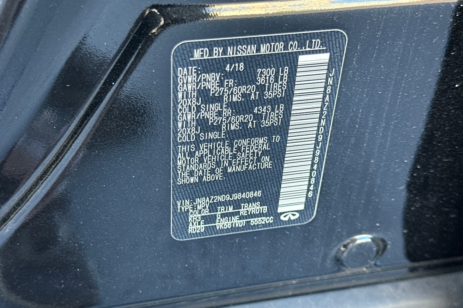 2018 INFINITI QX80 Base