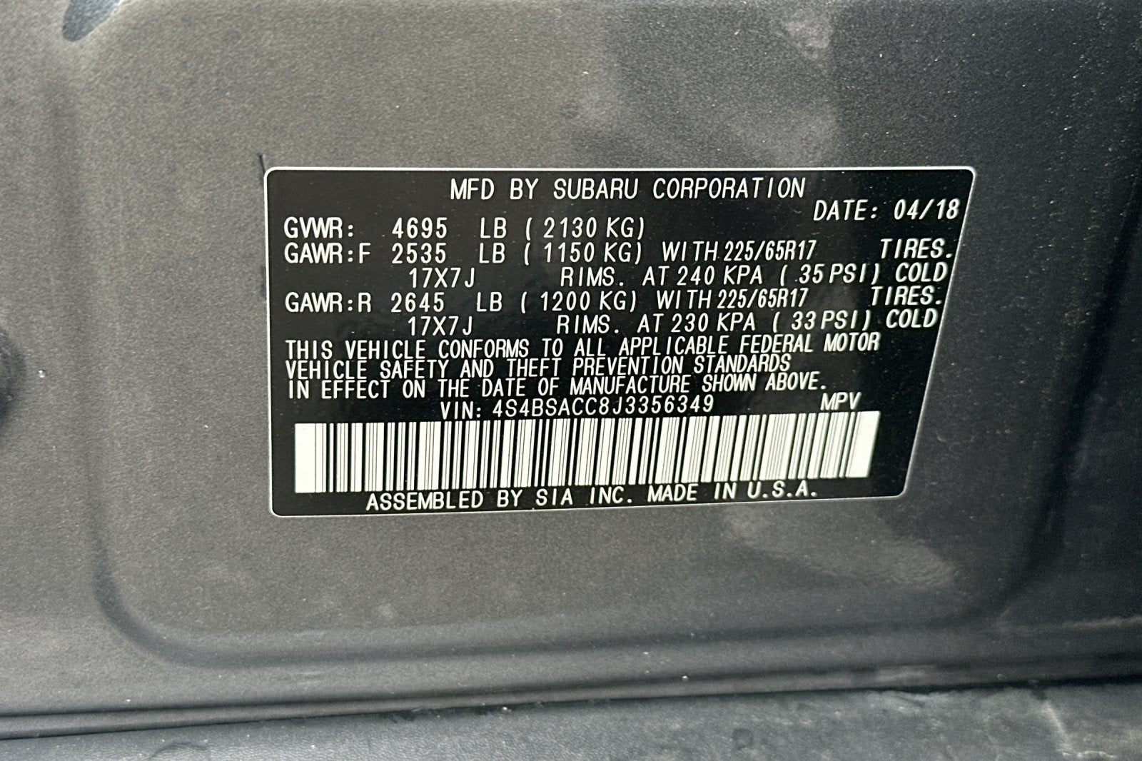 2018 Subaru Outback 2.5i Premium