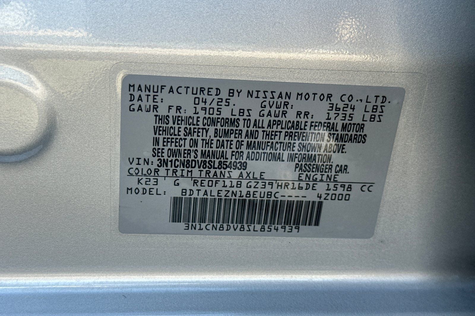 2025 Nissan Versa 1.6 S