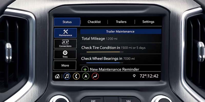 dashboard featuring rugged trim details and off-road performance display options